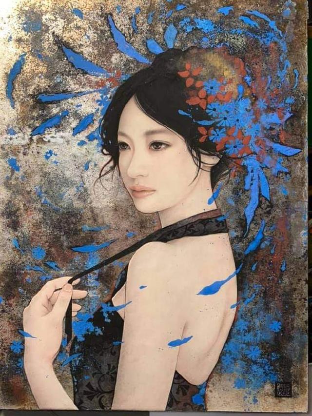 妖媚的女子 日本画家铃木裕子的女性人物肖像画作品欣赏 图